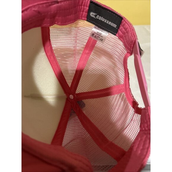 University Of Hawaii Trucker Hat Pink & White Adjustable Snapback By Colosseum - Picture 8 of 8